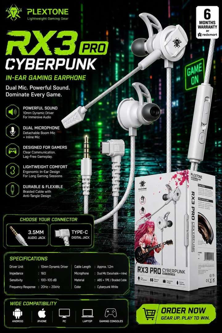 PLEXTONE RX3 Pro Cyberpunk In-Ear Gaming Earphone — image 3 of 3